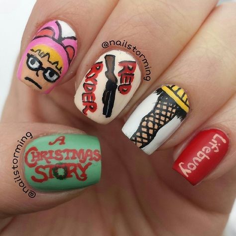 Movie Nails, Holidays Nails, Christmas Nail Polish, Festive Nail Art, Holiday Nail, Awesome Nails, Finger Nails, Nail Beauty, Snow Angels