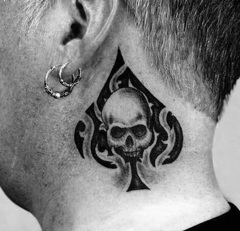 50 Tribal Skull Tattoos For Men - Masculine Design Ideas Skull Tattoos For Men, Small Skull Tattoo, Stammestattoo Designs, Herren Hand Tattoos, Gotik Tattoo, Ace Tattoo, Best Neck Tattoos, Small Neck Tattoos, Men Masculine