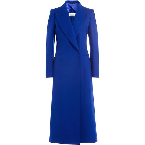 Maison Margiela Virgin Wool Coat (2,965 CAD) ❤ liked on Polyvore featuring outerwear, coats, blue, slim fit coat, royal blue coat, blue coat, maison margiela and slim coat Royal Blue Coat, Looks Kate Middleton, Plain Coats, Mode Mantel, Slim Fit Coat, Lapel Coat, Elegant Coats, Coat Women Fashion, Blue Coat