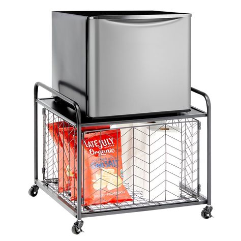 Mini Fridge Storage, Mini Fridge Stand, Portable Mini Fridge, Drawer Cart, Cart With Wheels, Clothes Closet Organization, Fridge Storage, Mini Fridges, Cooking Supplies