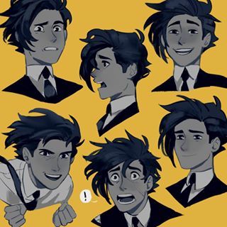 💙💛💙 #ocs consistency?? Need to work on that. Still dont know how to draw his hair haha Cartoon Hair, 얼굴 그리기, Art Mignon, Drawing Expressions, Arte Sketchbook, Character Design Male, Character Design References, Facial Expressions, Drawing Base