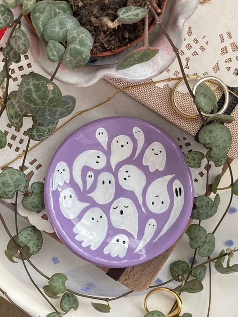 #ad #amazon #pottery Cute Pottery Painting Ideas Halloween, Fall/halloween Diy Decorations, Ghost Ceramic Painting, Fall Pottery Ideas Painting, Ghost Pottery Painting, Fall Painted Pottery, Spooky Pottery Painting Ideas, Autumnal Pottery Painting, Ceramic Painting Halloween