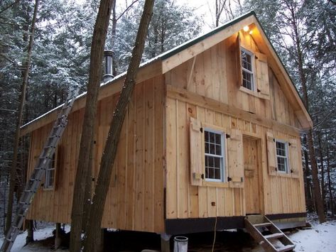 Diary of a 20x24 cabin going up in NH - Page 6 20x24 Cabin, Mini Cabin Ideas, Diy Cabin Plans, Hunting Cabins, Building A Small Cabin, Hunters Cabin, Timber Frame Plans, Cabin Loft, Log Houses