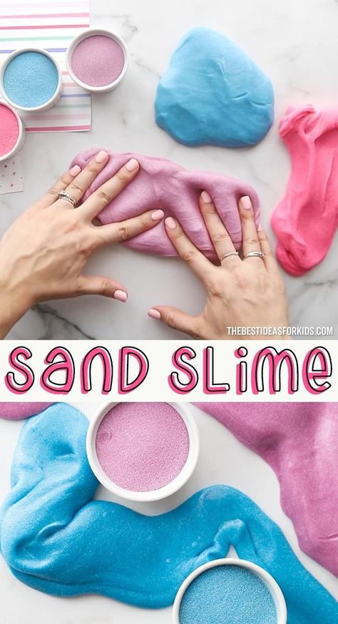 Sand Slime Recipe, Sand Slime, Diy Slime Recipe, Slime For Kids, Homemade Slime, Slime Craft, Diy Crafts For Girls, Slime Recipe, Diy Crafts To Do