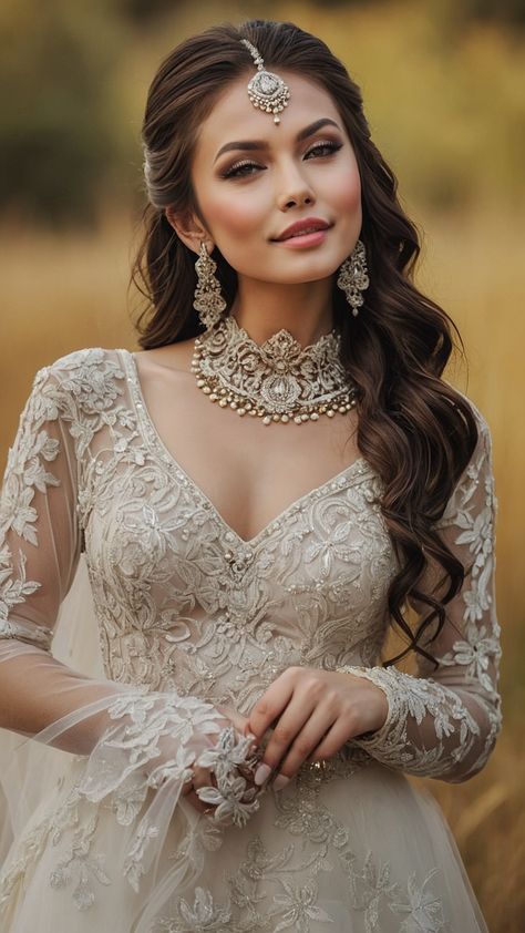 Discover elegant and easy bridal hairstyles for long hair including elegant Indian updo half up half down Pakistani veils and boho crown styles Get inspired with these elegant wedding hair ideas from Indian to Pakistani and black braids Indian Bridal Half Up Half Down, Pakistani Bridal Hairstyles With Dupatta, Wedding Hairstyles Desi, Floral Hairstyles Indian, Indian Bride Hairstyle With Dupatta, Bridal Hair Styles Indian Weddings, Desi Bride Hair, Nikkah Hairstyles, Indian Updo