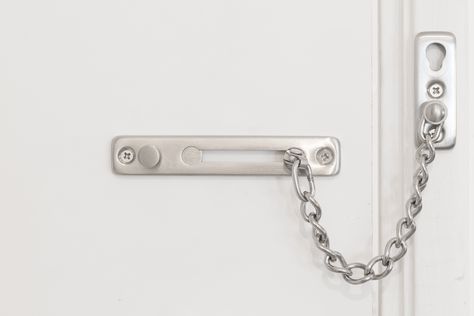 Increasing Your Hotel Room Security – We Hack People – Covert Entry Hotel Security, Push Door, Garage Door Rollers, Physical Security, Door Chains, Chrome Effect, Hotel Door, Safety Precautions, Chain Lock