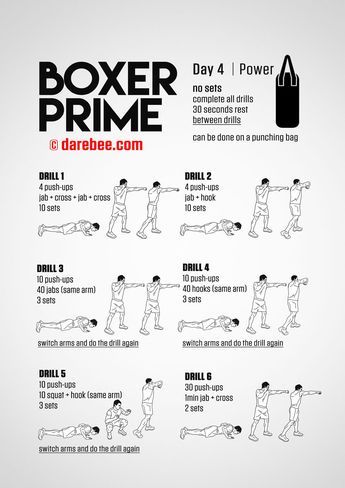 Boxer Prime: 30-Day Fitness Program Boxing Workout At Home, Punching Bag Workout, Boxer Workout, Boxing Workout Routine, Heavy Bag Workout, Home Boxing Workout, Boxing Training Workout, Fitness Studio Training, Boxing Drills