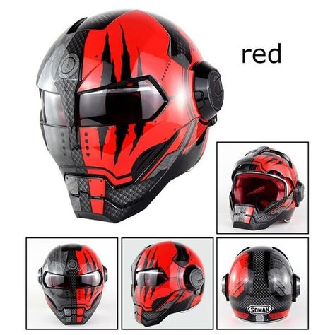 Soman Helmet Iron Man Helmet Motorcycle Helmet Retro Helmet Helmet Motorcycle Helmet Casco Motocross Cafe Racer Moto, Iron Man Helmet, Helmet Concept, Retro Helmet, Cool Motorcycle Helmets, Custom Motorcycle Helmets, Helmet Paint, Paint Design, Full Face Helmets