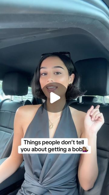 About Her Hair on Instagram: "@sierrajeh_ shares some things to expect when getting a bob haircut 💕 . . . . . #bob #hair #boblife #haircut #hairstyle #bobcut #hairstyles #shorthair #bobhair #hairinspo #shortbob #hairchange #bobhaircut #beautifulhair #hairlife #hairblogger #hairgoals #hairstyling #hairtips #hairspiration #hairvideos #hairstylevideo #videohair #hairdo #hairideas #hairvideo #hairvideodiary" Graduation Bob Hairstyles With Cap, Elegant Bob Hairstyles Classy, Thick Hair Short Bob, Becky G Haircut, 90s Supermodel Bob, Cowboy Bob Haircut, Flipped Ends Bob, Bob With Hat, Rihanna Bob Haircut