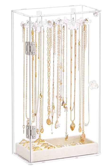 Clear Necklace, Clear Jewelry, Acrylic Necklace, Jewelry Display Case, Necklaces Pendant, Necklace Organizer, Jewelry Display Stands, Basic Jewelry, Earring Organizer