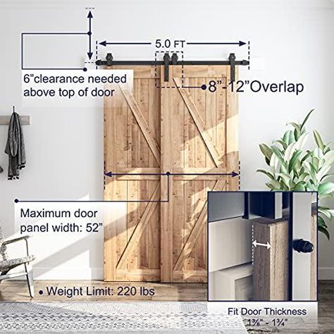 Barn Door Pantry, Farm Door, Barn Door In House, Double Sliding Barn Doors, Barn Door Closet, House Redo, Modern Office Interiors, Workout Room, Barn Door Kit