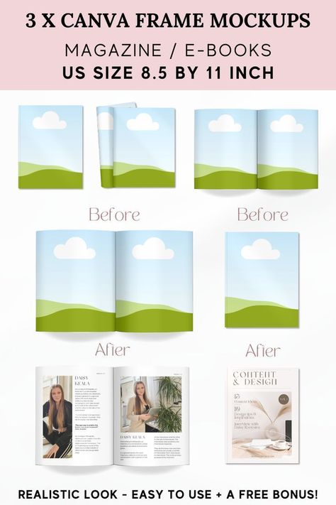 Digital Journal Ideas Canva, Canva Frames Elements, Canva Frames Keywords, Canva Shapes, Canva Ideas Design, Canva Sizes, Canva Mockups, Canva Magazine, Canvas Elements