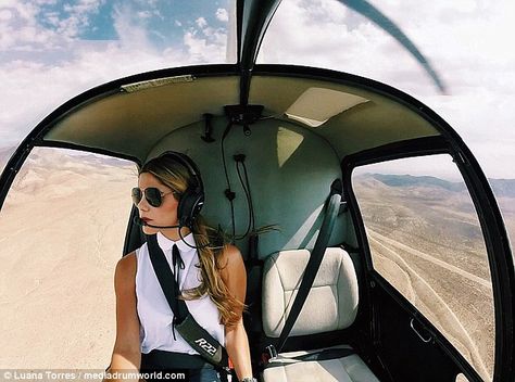 Luana applied for flying lessons as soon as she left university, after flying a chopper on... Robinson R44, Flying Helicopter, British Airline, Helicopter Pilot, Becoming A Pilot, Small Aircraft, Flying Lessons, Helicopter Pilots, Female Pilot