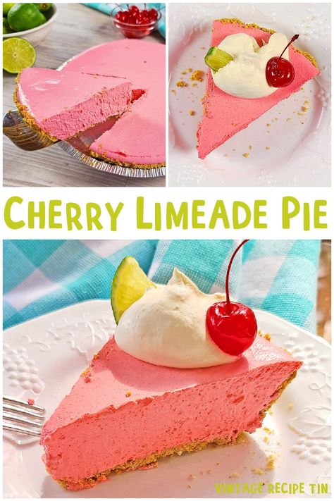 Limeade Pie, Easy Pie Recipe, Sonic Cherry Limeade, Graham Cracker Crust Pie, Easy Pie Recipes, Recipe Tin, Cherry Limeade, Easy Pie, Sweet Treats Recipes