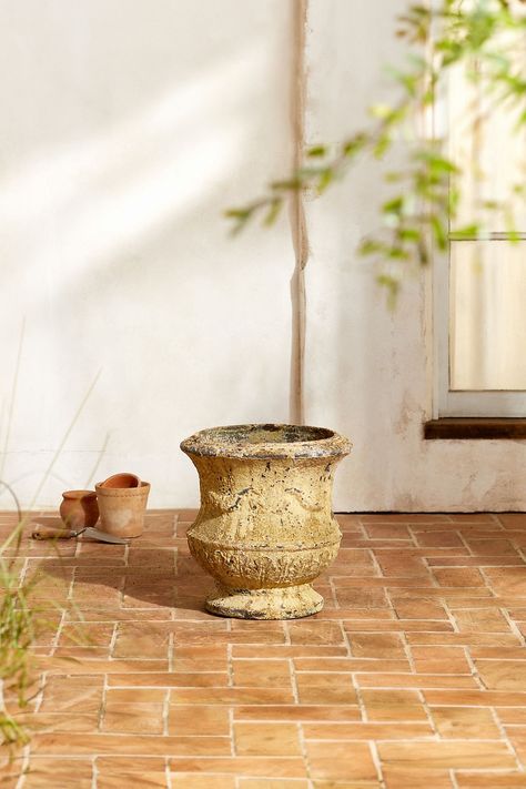 A fantastic addition to your garden, each of these weathered urns features a distinct maritime texture. An antiqued glaze will continue to change over time, adding to the pot's character and authenticity, while high-fired earthenware offers durability, strength, and resistance to frost. Antiquing Glaze, Earthenware, Garden Pots, Home Accessories, Glaze, Texture