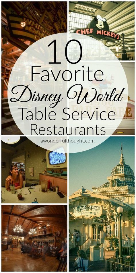 Here are our 10 favorite Disney World table service restaurants. These are great for kids and some are even character meals | awonderfulthought.com Best Disney Restaurants, Disney Worlds, Disney Surprise, Disney Eats, Character Dining, Disney World Vacation Planning, Disney World Restaurants, Disney World Food, New Birthday