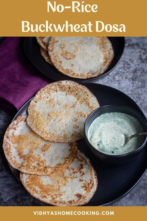 A no-rice dosa prepared with buckwheat groats and sago pearls/sabudana! Learn how to make this buckwheat dosa, aka kuttu dosa, with detailed stepwise pictures. Groats Recipe, Rice Dosa, Sago Pearls, Amazing Vegetarian Recipes, Buckwheat Recipes, Buckwheat Groats, Vegetarian Breakfast Recipes, Vegetarian Appetizers, Vegetarian Breakfast