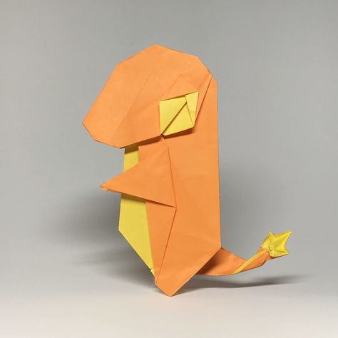 Pokemon Origami, Origami Ornaments, Pokemon Charmander, Piece Of Paper, Origami Art, Paper Craft, Origami, Pokemon, Paper Crafts