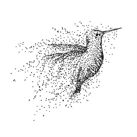 Hummingbird Drawing, Dotted Drawings, Texture Illustration, Stippling Art, Cartoon Elephant, Font Illustration, Bird Drawings, Stippling, Dot Painting