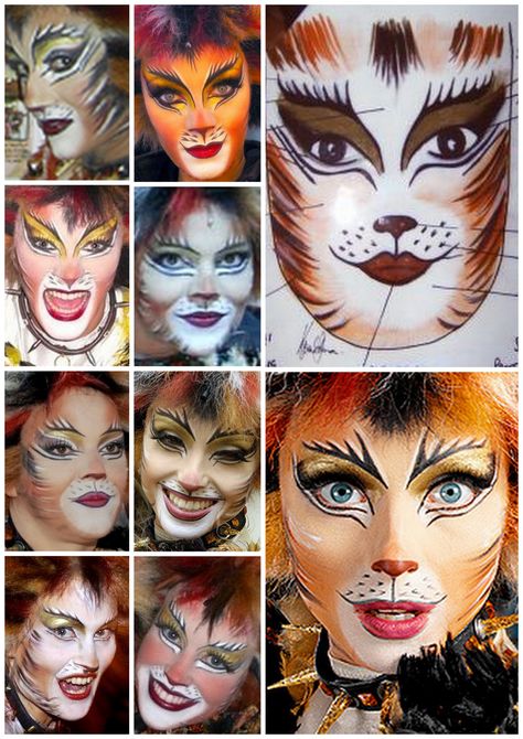 Demeter Makeup, Cats The Musical Costume, Musical Makeup, Cats Makeup, Simple Cat Makeup, Makeup Reference, Makeup Collage, Jellicle Cats, Animal Makeup