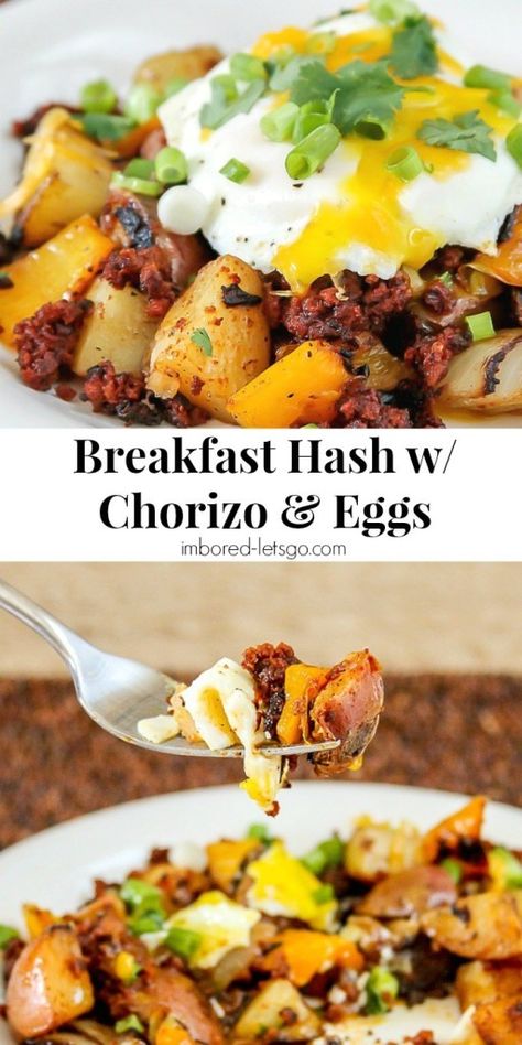 Breakfast Hash Recipes, Skillet Breakfast, Chorizo Breakfast, Chorizo And Eggs, Hash Recipe, Mexican Breakfast, Easy Brunch Recipes, Breakfast Skillet, Breakfast Hash