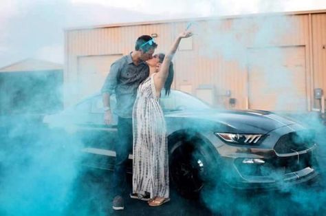 The burnout gender reveal! #BabyLogano Gender Reveal For Car Lovers, Gender Reveal Car Burnout, Car Burnout Gender Reveal, Gender Reveal Ideas Cars, Gender Reveal Burnout Party Ideas, Gender Reveal Ideas Car Theme, Car Gender Reveal Ideas, Burnouts Gender Reveal, Car Gender Reveal