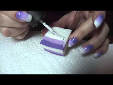 Ombre Nail Art  YouTube Ombre Nail Art Tutorial, Gradient Nails Tutorial, Sponge Nail Art, Ombre Nails Tutorial, Ombre Nail Art, Glitter Gradient Nails, Nail Techniques, Nail Designs Tutorial, Ombre Nail