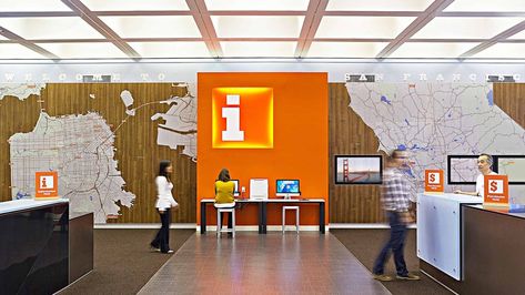 San Francisco Visitor Information Center: Brand Design | Projects | Gensler Visitor Center Interior, Business Office Design, Office Wall Design, Museum Exhibition Design, Industrial Office Design, Modern Office Design, Information Center, Tourist Information, Visitor Center