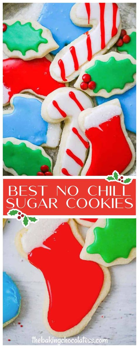 Best No Chill Sugar Cut Out Cookies No Chill Cut Out Sugar Cookies, Best Sugar Cookie Recipe Cutout No Chill, No Chill No Spread Sugar Cookies, Sugar Cooking Icing, Roll Out Sugar Cookie Recipe, Sugar Cut Out Cookies, No Chill Sugar Cookies, Cut Out Sugar Cookies, Homemade Brownies Easy