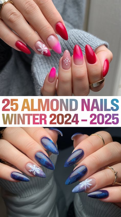 Winter 2024 - 2025 is all about cozy colors and unique almond nail designs. This almond shape is perfect for those looking to stay trendy yet practical through the colder months. Below, I’ve curated some stunning almond nail inspirations that showcase the top trends in acrylic and natural designs for the season. Let's explore each look in detail. #25 Soft Winter White Almond Nails This delicate winter-white design embraces a simple and natural feel, perfect for the colder months. The almond ...