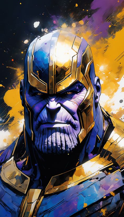 #Thanos #Thanos Concept Art #Thanos Wallpaper #Thanos Figurative Art Golden Gauntlet, Thanos Painting, Thanos Comic, Thanos Art, Marvel Rogue, Scarlet Spider, Thanos Marvel, Comic Poster, Marvel Artwork