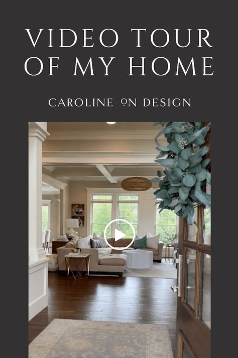 Caroline on Design Home Tour Video Caroline Winkler Interior Design, House Tours Interiors Videos, Home Tour Videos, Transitional Bedroom Design, Colorful Bedroom Design, Fall Dining Room Table, 2d Floor Plan, Neutral Dining Room, Custom Floor Plans