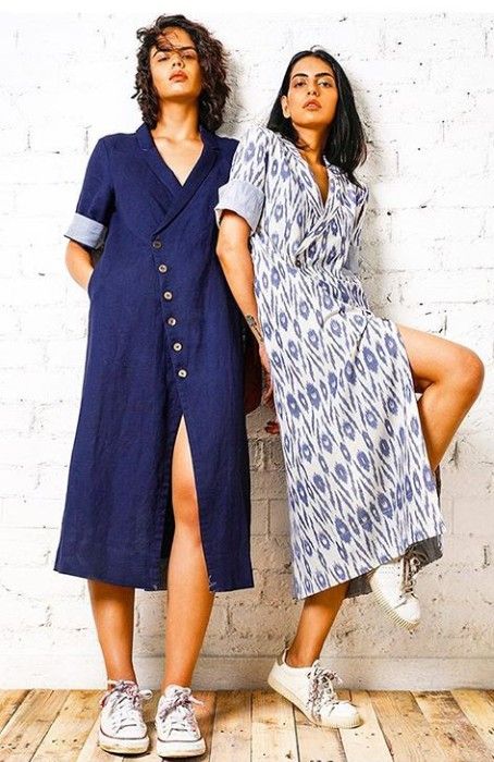 Beautiful Cotton Dress/Kurtas with western cuts. Cotton Dress Pattern Western, Cotton Dress Pattern Indian Summer, Western Summer Dresses, Cotton Dress Pattern Indian, Kimono Tops, Cotton Dress Pattern, Beautiful Casual Dresses, Cotton Kurti Designs, Chic Vibes