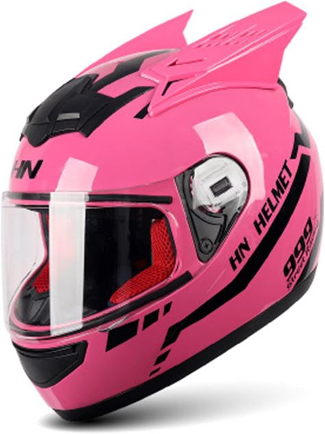 Bike Motorcycle Helmets Full Face Street Lightweight Women, Motocross Racing Helmet Modular Flip up Scooter Comfortable Helmet, Youth Men DOT Approved - Pink (54-64cm),2,L : Amazon.co.uk: Automotive Cat Ear Helmet, Womens Motorcycle Fashion, Street Bike Helmets, Womens Motorcycle Gear, Pink Helmet, Biker Accessories, Pink Motorcycle, Womens Motorcycle Helmets, Motorcycle Store