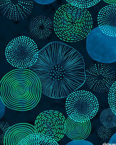 Blue And Green, Circles, Abstract Painting, Dots, Wall, Green, Pattern, Fabric, Blue