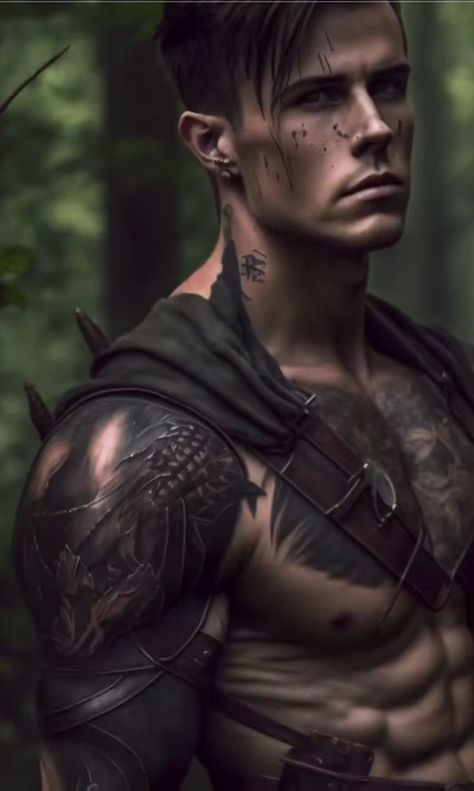 Second To The Right Fanart, Male Character Inspiration Rugged, Neverland Chronicles, Fantasy Romance Art, Viking Books, Male Model Face, Werewolf Aesthetic, Top Male Models, Ripped Body