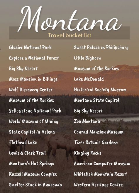 Bucket List Template, Rhode Island Travel, Montana Vacation, Montana Travel, Yellowstone Trip, Alabama Travel, Tennessee Travel, Travel Inspiration Destinations, Alaska Cruise