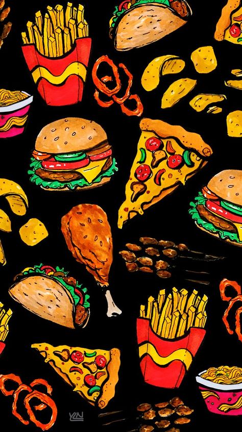 Pizza Wallpaper, Pizza Art, Iphone Wallpaper Hipster, Iphone Wallpaper Hd Nature, Simple Phone Wallpapers, Cool Backgrounds Wallpapers, Food Graphic Design, Food Wallpaper, Graffiti Wall Art