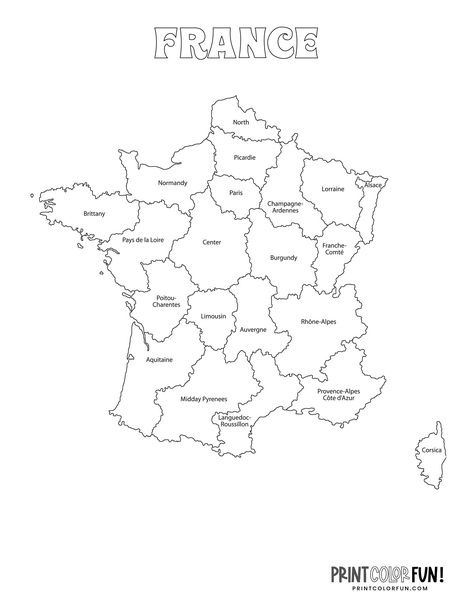 Maps of France to color (1) France Coloring Pages, French Club Ideas, Coloring Pages Ideas, Map Of France, Pages Ideas, France Country, Joseph Murphy, Map Outline, France Colors