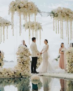 The Wedding Bliss Thailand | Inspiration - #wedding#love#weddingphotography#bridesmaiddress#weddinginvitations#weddingdress#weddinggown#weddinginspo#bride#weddedbliss#weddingstyle#weddingfun#weddingceremony#marryingmybestfriend#weddingday #weddingchicks  The Wedding Bliss Thailand | Inspiration - #wedding#love#weddingphotography#bridesmaiddress#weddinginvitations#weddingdress Wedding Gown Outdoor, All White Beach Wedding, Luxury Beach Wedding, Chuppah Flowers, Koh Samui Wedding, The Wedding Bliss, Thailand Wedding, Wedding Backdrop Design, Wedding Venue Decorations