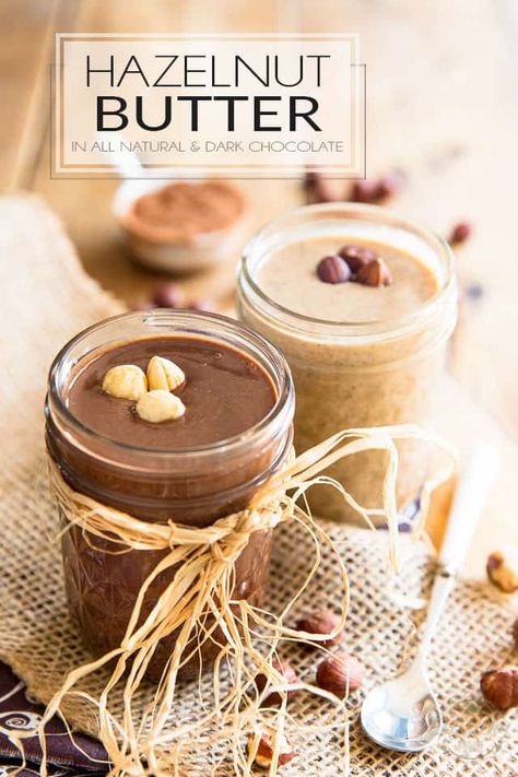 Learn how to easily make your own creamy Hazelnut Butter at home and then make it even more delicious by adding a touch of Dark Chocolate to it! Breakfast will never be the same... Chocolate And Hazelnut, Raw Hazelnut Recipes, Hazelnut Recipes, Nut Butter Recipes, Hazelnut Butter, Chocolate Hazelnut Spread, Baking Soda Uses, Hazelnut Spread, Nut Butters