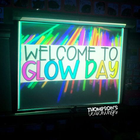 Glow Day Activities for the Classroom - Glow Day Classroom Activities, Glow Day Classroom, Glow Day Activities, Classroom Transformation Ideas, School Picture Day, Glow Games, Classroom Preparation, Glow Day, Glow In Dark Party