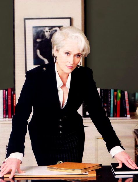 Meryl Streep as Miranda Priestly;  2006 The Devil Wears Prada; Miranda Priestly Outfits, Miranda Priestly Aesthetic, Meryl Streep Devil Wears Prada, Miranda Priestly, Headshots Women, Business Photoshoot, Diane Keaton, Devil Wears Prada, Quotes Success