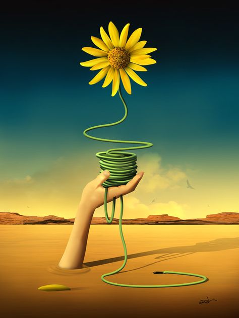 Margarida Amarela by Marcel Caram Salvador Dali, Dali, Sunflower, Yellow, Canvas, Floral, Art