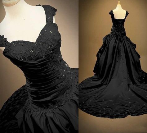 Black Satin Gothic Wedding Dress Gothic, Fairy Bridal Dress, Forest Wedding Dress, Witchy Bridal Dress, Gothic Wedding, Reception Dress, Fairy Wedding Dress, Alternative Wedding Dress, Retro Wedding Dress, Black Gown, Black Ball Gown, Bridal Gowns & Separates, Gothic Gown, Plus Size Bride, Plus size Wedding Dress, Witchy Wedding Dress, Goth Wedding Dress, Forest Wedding Dress Train Length 50cm (can be customised) Black Gothic Wedding Dresses, Black Gothic Wedding, Gothic Wedding Dresses, Halloween Wedding Dresses, Black Wedding Dress Gothic, Bridal Dresses Vintage, Black Wedding Gowns, Bridal Party Gowns, Black Ball Gown