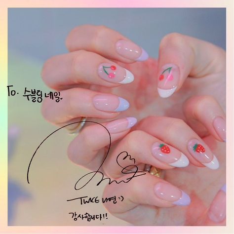 Nayeon Pop Nails, K Pop Idols Nail, Korean Idol Nails, K Pop Idol Nails, Korean Acrylic Nails, Twice Inspired Nails, Twice Nails, Acrylic Nails Simple, Pop Nails