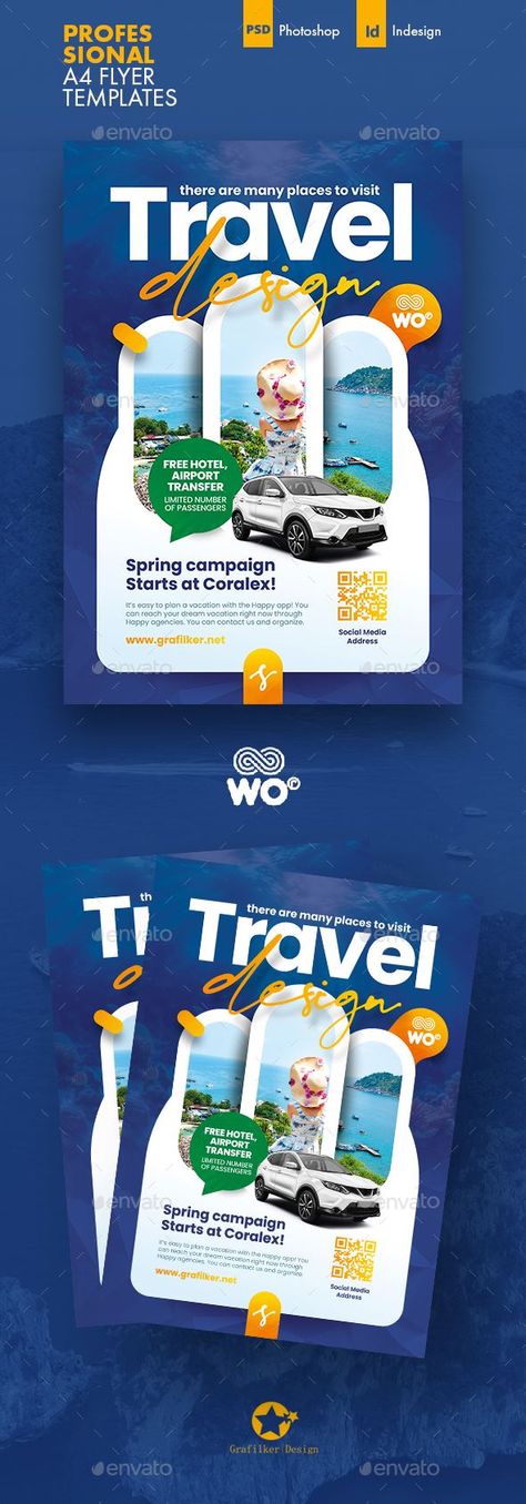 Travel Tours Flyer Templates Web Design Creative, Car Advertising Design, Travel Ad, Travel Poster Design, Travel Ads, Canvas Learning, Graphic Design Flyer, Motion Design Animation, Graphic Design Lessons