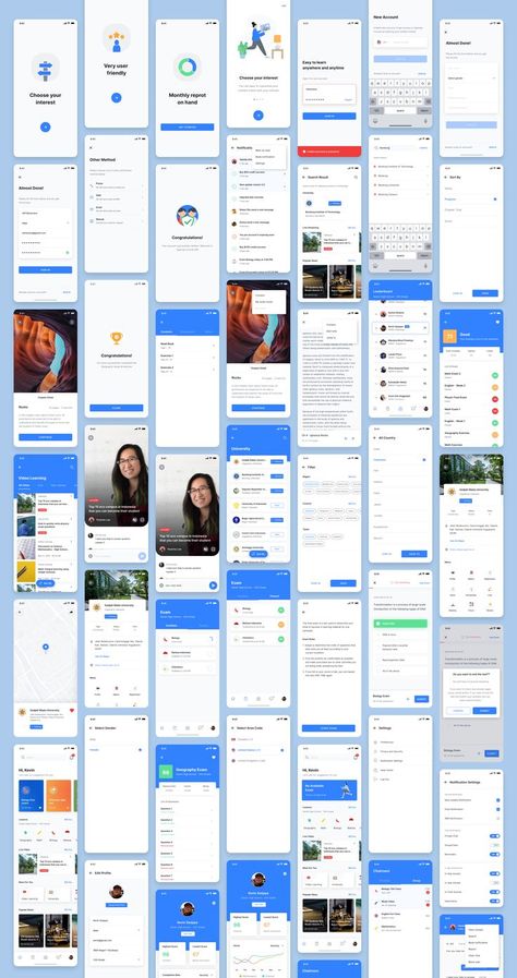 Smartdeck Mobile E-Learning App UI Kit Sketch Figma Mobile E Learning App UI Kit Ready to Use E Learning App, App Design Trends, Social App Design, Desain Ux, Ux Design Principles, Web Design User Interface, App Design Layout, Ui Design Trends, Mobile App Design Inspiration