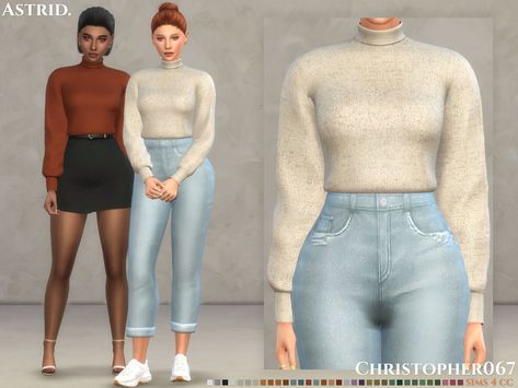 Astrid Top / Christopher067 Sims 4 Clothing Sets, Sims 4 Traits, Sims 4 Mm, Zara Jumpsuit, Sims4 Clothes, Sims Four, Sims 4 Collections, Sims 4 Mods Clothes, Cc Sims