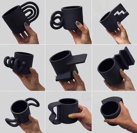 Unique Ceramic Mug Handles, Interesting Mug Handles, Breakfast Set Up Ideas, Cloud Mug, Set Up Ideas, Table Breakfast, Ceramics Pottery Bowls, Ceramic Framed, Pottery Pots